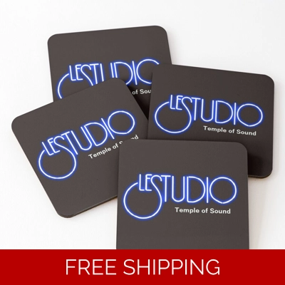 Coasters A Black White & Blue logo TOS (set of 4)